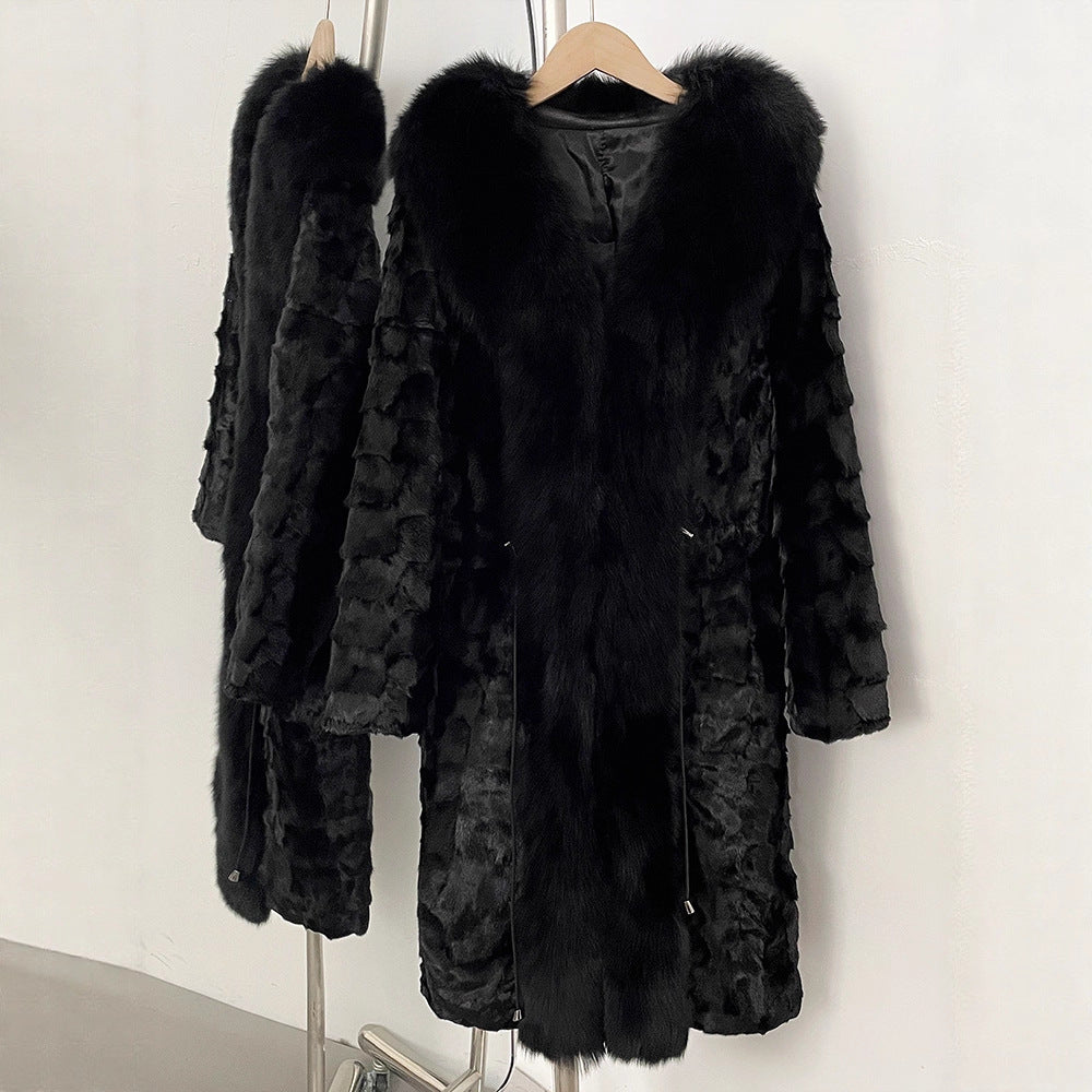 Haining fashionabla lång mink hår parka kvinnors 2025 höst och vinter ny varm räv päls päls päls